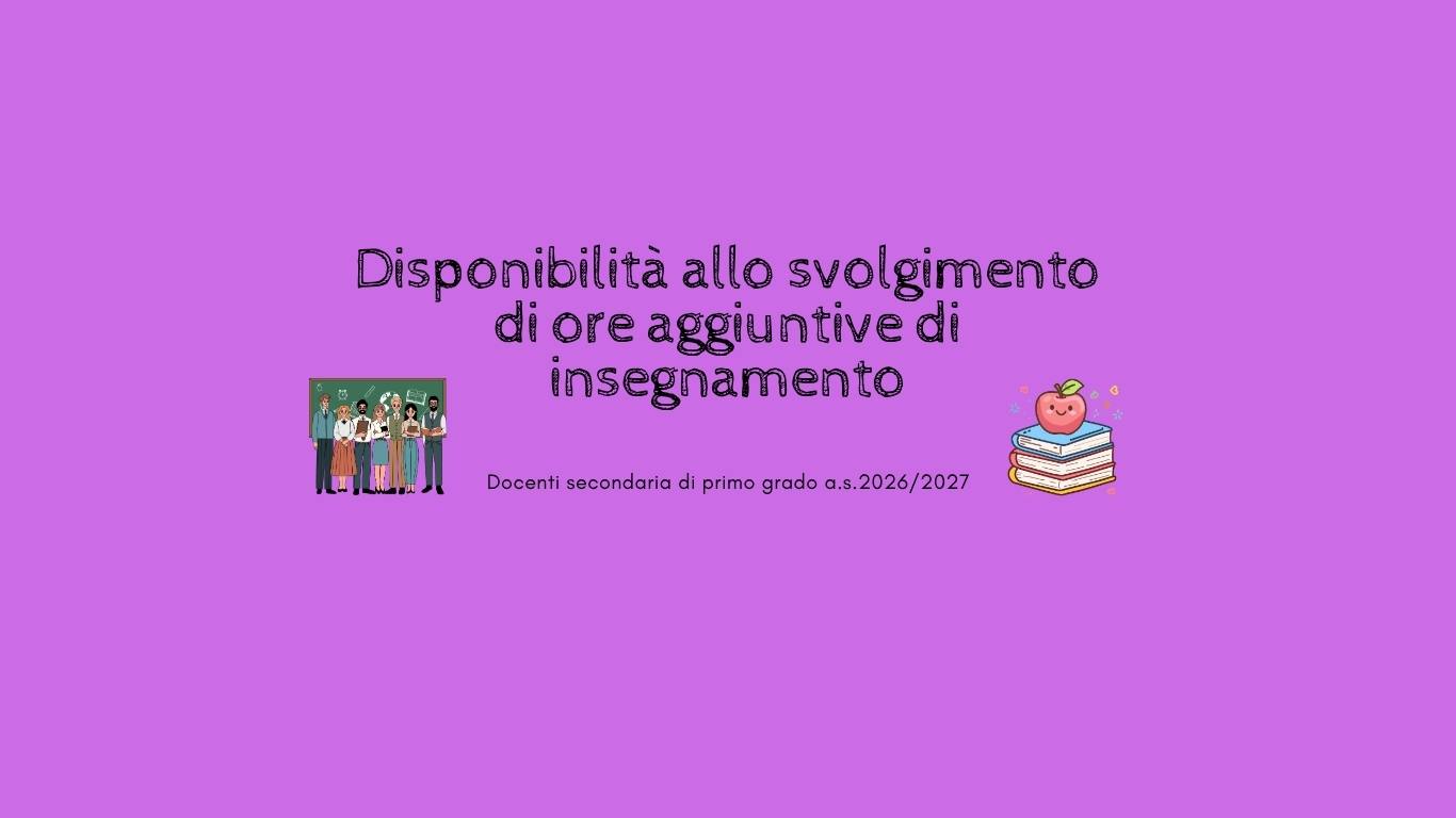 Disponibilità allo svolgimento di ore aggiuntive di insegnamento
